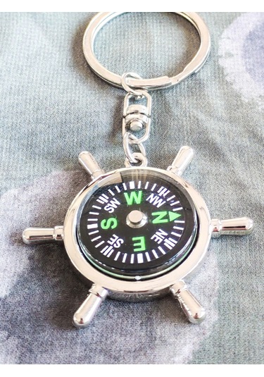 Moncuk Design Çalışır Pusula Metal Anahtarlık