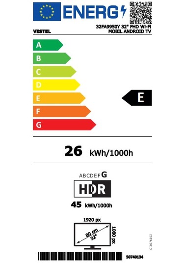 Vestel 32FA9950Y 32'' 80 Ekran Full HD Wİ-Fİ Mobil Android TV