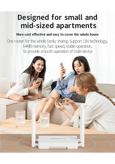 Sones Comfast Cf-n1 V2 300mbps Wıfı4 Kablosuz Yönlendirici, 1 Wan + 4 Lan Rj45 Portu, Ab Fişi
