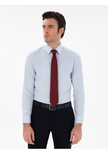 Cacharel Açık Mavi Slim Fit Pamuklu Oxford Gömlek Denım