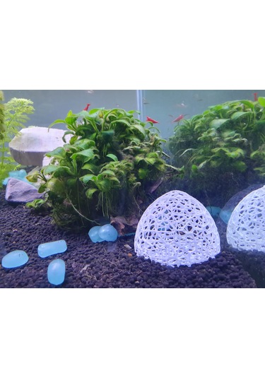 Karides Akvaryumu İçin Gözenekli Beyaz Saklanma Mağarası