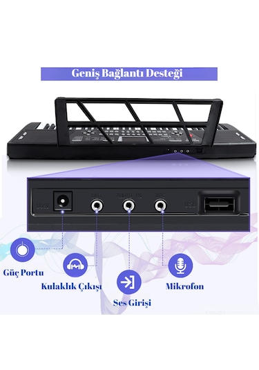 Multizone Taşınabilir Elektronik Org 61 Tuşlu Mikrofonlu Dijital