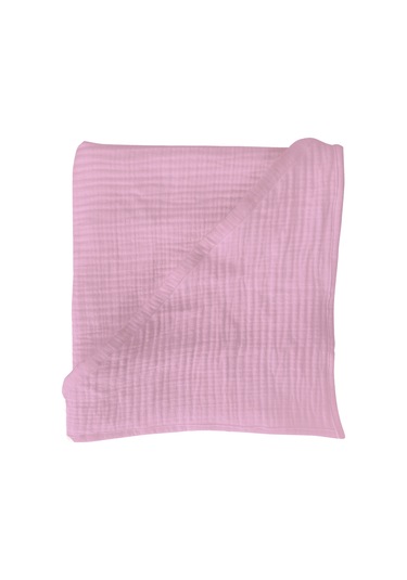 4 Katlı Müslin Kapşonlu Bebek Çocuk Banyo Havlusu Kundak Gül Kuru