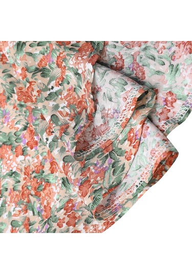 Kırmızı Vonda Yaz Kadın Boyundan Bağlamalı Kolsuz Çiçek Baskılı Askı Düzensiz Etek Maxi Elbise Kırmızı