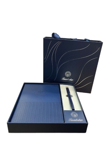 Fenerbahçe Premium Defter & Kalem Hediye Seti Özel Tasarım Lacivert Kutulu