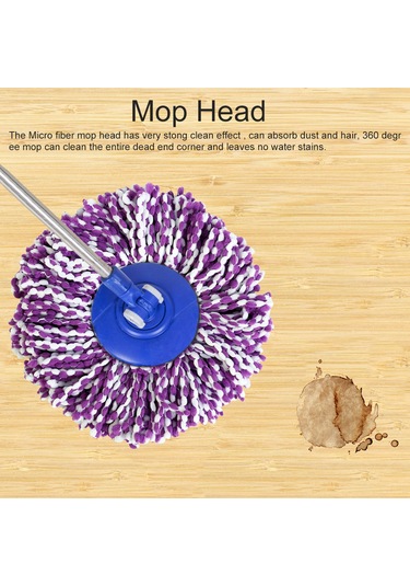 Ximistore9 360 Derece Döner Mikrofiber Mop Başkanı - Su Absorbsiyonu Yüksek, Ahşap Zeminler İçin Uygun Mor-beyaz