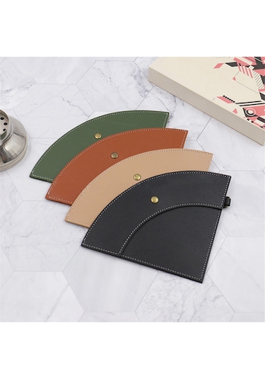 Pu Deri Kahve Filtre Kağıdı Çantası, Su Geçirmez Tasarım Yeşil