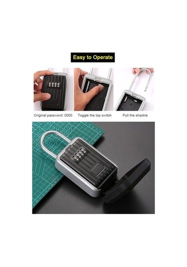 Pazly 4 Haneli Şifreli Dış Mekan Kilit Kutusu - Dayanıklı Anahtar Saklama Çubuğu Diğer