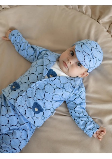 Mini Pakel Şık Şapkalı Bebek Takımı 473571025 Açık Mavi