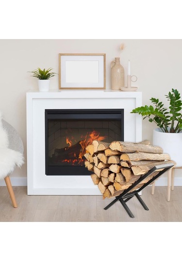 Şömine Kenarı Odunluk Metal Odunluk Odun Kovası