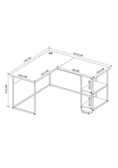Bofigo Çalışma Masası Ofis Masası Köşe Masa Bilgisayar Masası Odin 7 Çam
