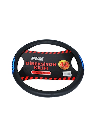 Pmx Geçmeli Direksiyon Kılıfı Fosforlu Siyah Mavi 42 Cm Teq-007bk/bl Mavi