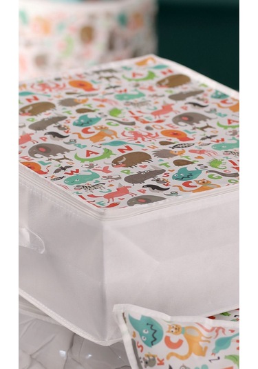 53 X 44 X 21 Cm Baza Altı & Dolap İçi Organizer, Yorgan Düzenleyici Çocuk Hurç Sevimli Desenli Çok Renkli