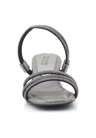 Judy Platin Taşlı Kız Çocuk Topuklu Terlik Ayakkabı Platin