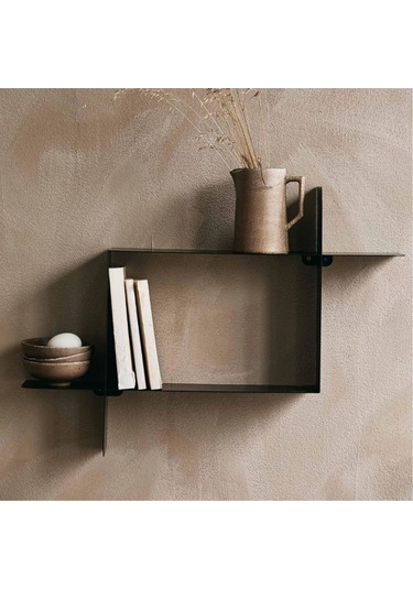 Moca Metal Sac Duvar Rafı Siyah