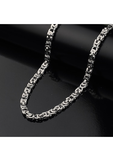 Yeni Model Desenli Erkek Kolye Çelik Zincir Takı Aksesuar K24 T5 Çelik