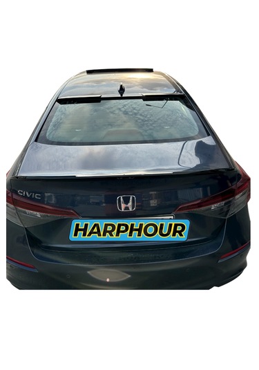 Honda Civic 2022+ Fe1 Bagaj Üstü + Cam Üstü Spoiler 2 Li Set İthal Pianoblack Abs Plastik