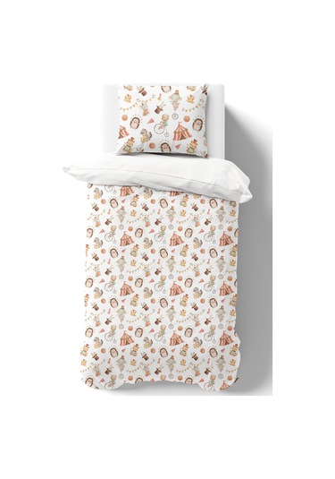 Organik Tek Kişilik Nevresim Takımı 160x220 - Sihirli Minik Akrobasi Renkli