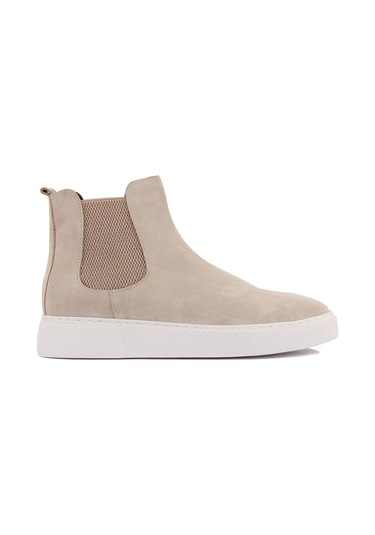 Shoetyle - Bej Hakiki Deri Süet Erkek Chelsea Bot 250-041 -1165 Bej