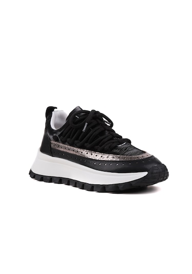 Stato Regina Kalın Tabanlı Şık Günlük Kadın Sneaker Siyah