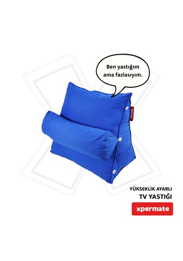 Xpermate Yükseklik Ayarlı Tv Yastığı Bel Destek Yastığı Koyumavi