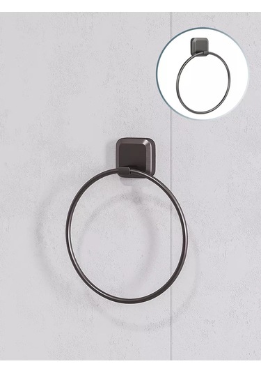 Kleber Banyo İçin Havlu Askısı, Storm, Halka Askı 212960343 Siyah