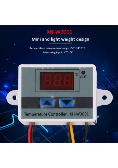 Xh-w3001 Dijital Lcd Ekran Sıcaklık Kontrol Cihazı Mikrobilgisayar Termal Regülatör Termokupl Termostat /