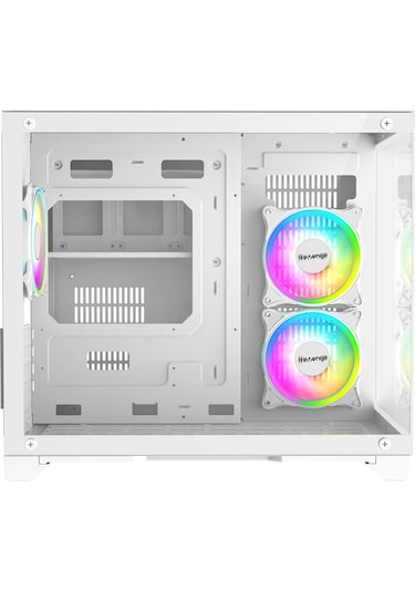 Revenge Nova 3 RGB Fanlı Temperli Cam Boş Panel M-ATX Oyuncu Bilgisayar Kasası Beyaz