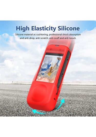 Insta360 X4 Kılıf İçin Puluz Tam Vücut Silikonu Kırmızı