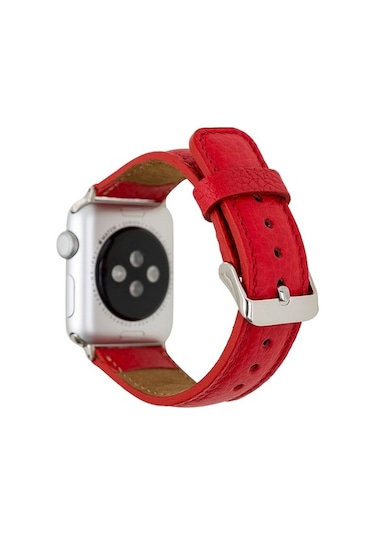 Bouletta Watch Uyumlu Deri Kordon 42-44-45Mm Erc2 Kırmızı