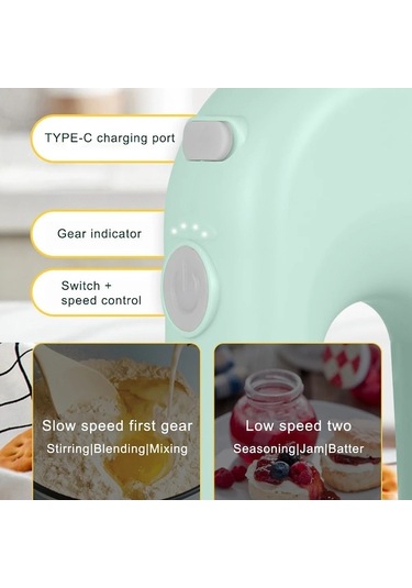Ulzyvf Yumurta Vites Usb Şarj Şarj Pille Pembe Pembe Pembe Mutfak Mikser Kolaylık Hızlı Elektrikli Çırpıcı Çalışan Ayarlanabilir Aletleri 4 Qs Pembe