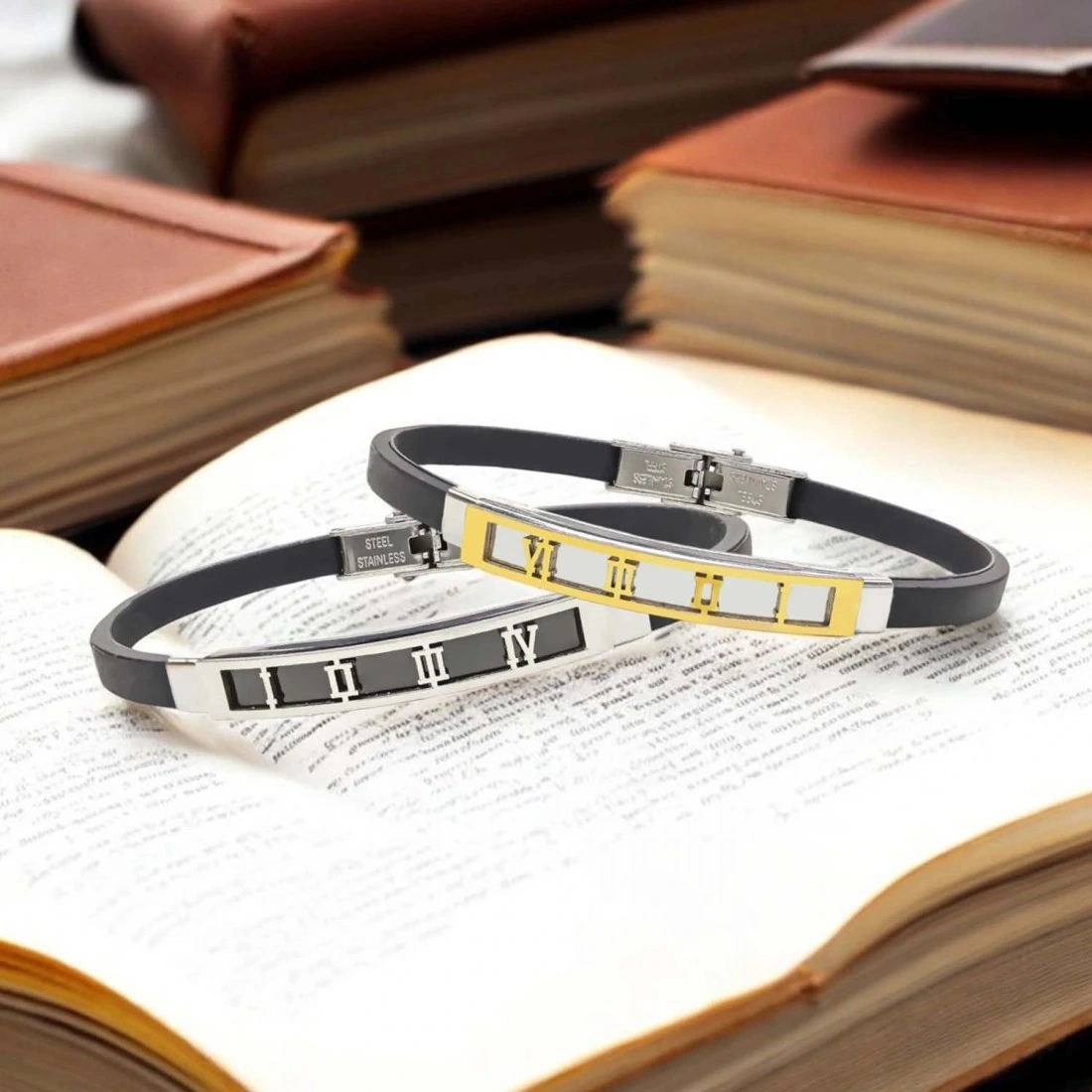 Moncuk Design Roma Rakam Desenli Çelik Bileklik 3351scb005 Sarı