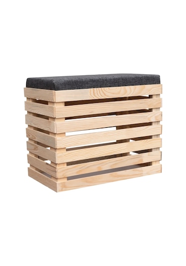 Ahşap Sandıklı Puf Bench Ahşap Puf