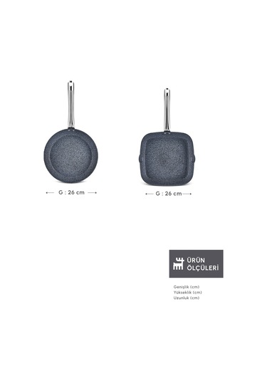 Karaca  Biogranit Monet 2 Parça Tava Grill Set Siyah