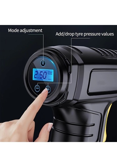 Boatshop1 120w Kablolu Kablosuz Elektrikli El Tipi Araba Hava Pompası Taşınabilir Dijital Otomatik Lastik Pompası
