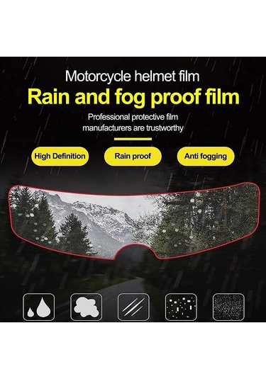 Motosiklet Kaskı Buğu Önleyici Film Su Geçirmez Dayanıklı Çizilmez Lens Şeffaf Koruma - 23.5 Cm