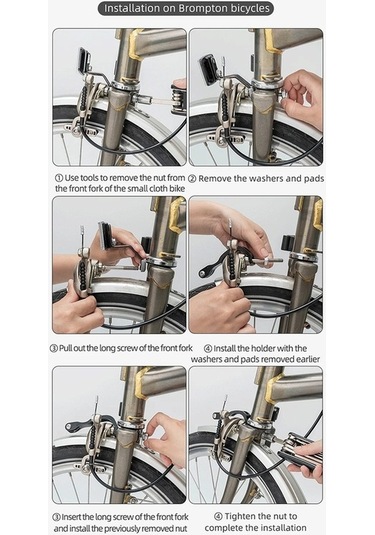 Ebitda Rockbros Fk-308 Bisiklet Far Tutucu Katlanır Genişletici Stand Braketi Altın