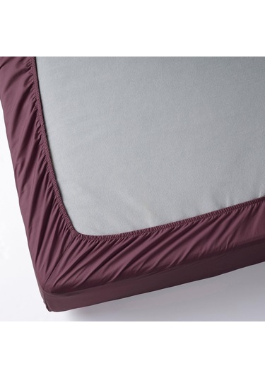 Çift Kişilik Lastikli Çarşaf Vişne Çürüğü-bordo Renk Meridyendukkan 180x200 Cm Pamuk
