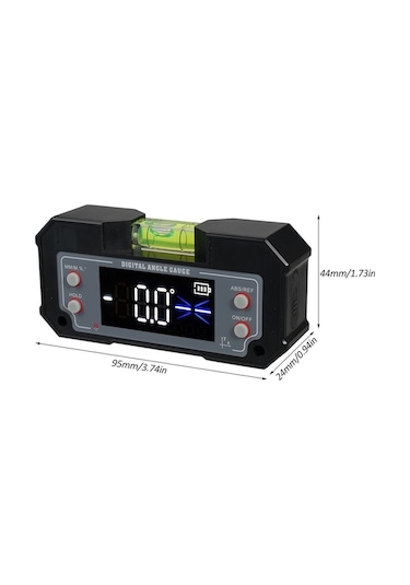 Novahub Su Terazisi Dijital Açı Ölçer Sıvı Seviye Bulucu Eğimölçer Xy Eksen Ahşap İşleme Siyah