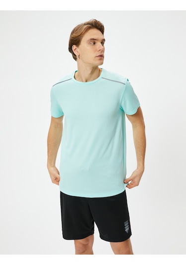 Koton Spor Tişört Reflektör Baskılı Kısa Kollu Bisiklet Yaka Mınt 4Sam10035Nk Mint Koton Spor Tişört Reflektör Baskılı Kısa Kollu Bisiklet Yaka Mınt 4Sam10035Nk Mint