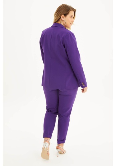 Astarlı Blazer Ceket - Mor