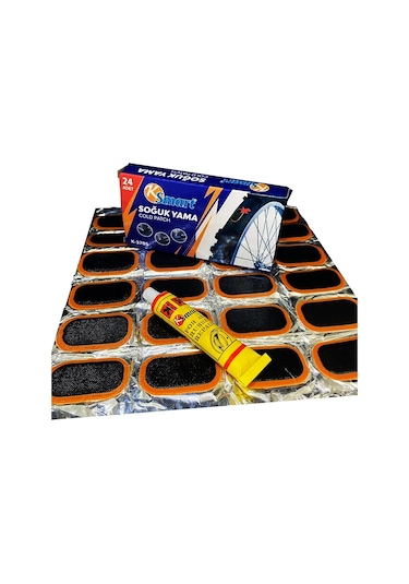 24 Parça Bisiklet Teker Yaması Soğuk Yama 5224 Çok Renkli