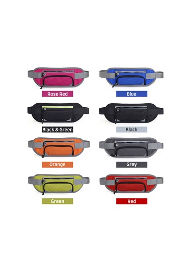 Geeksen Koşu Ve Spor İçin Hafif Su Şişeli Bel Çantası - Portakal Renk Çok Renkli