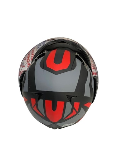 Jk20 Çene Açılır Güneş Vizörlü Motosiklet Kask Kırmızı
