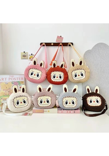 Labubu Crossbody Çanta Anime Kawaii Omuzdan Askili Çanta Karikatür Kadın A A Çok Renkli