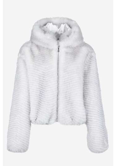 Valmenti Kadın Tekstil Beyaz Mont 616 5251 Bn Pls Mont Sk24/25 Beyaz Pelus Beyaz