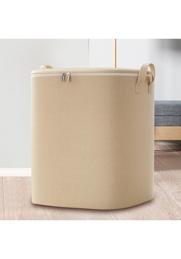 Pazly Tote Suntek Saklama Kutusu Katlanabilir Giysi Çantası Bej 180l-50x50x70cm Sl Diğer