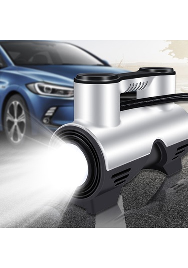 Reedark Araç Ve Ev Kullanıma Uygun Usb Şarjlı Lastik Pompa, Led Işık Ve 3 Hava Ucu İle, Göstergeli Gümüş-siyah St-211