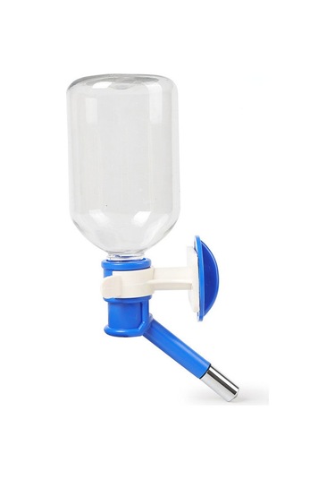 Geekyou Kedi Köpek Kafes Su Fıçısi - Damlacık Yok, Yükseklik Ayarlanabilir, Mavi 500ml