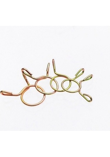 Trendooze 100 Adet Çinko Kaplama Hortum Kelepçesi, Yay Klips, Dişli Yakıt Hattı Kelepçesi 0546 Diğer